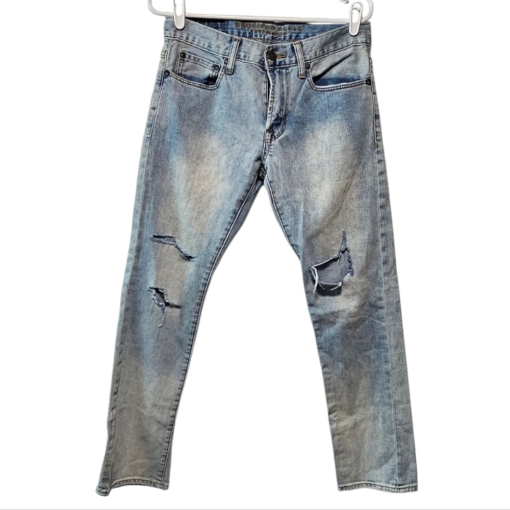 AMERICAN EAGLE Mens Straight Leg JEANS Sz 28x30 Distressed